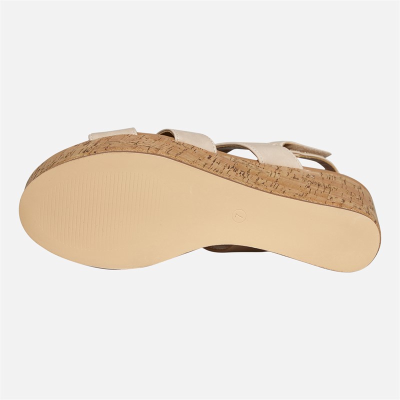 Lotus Womens Thora Wedge Sandals Natural