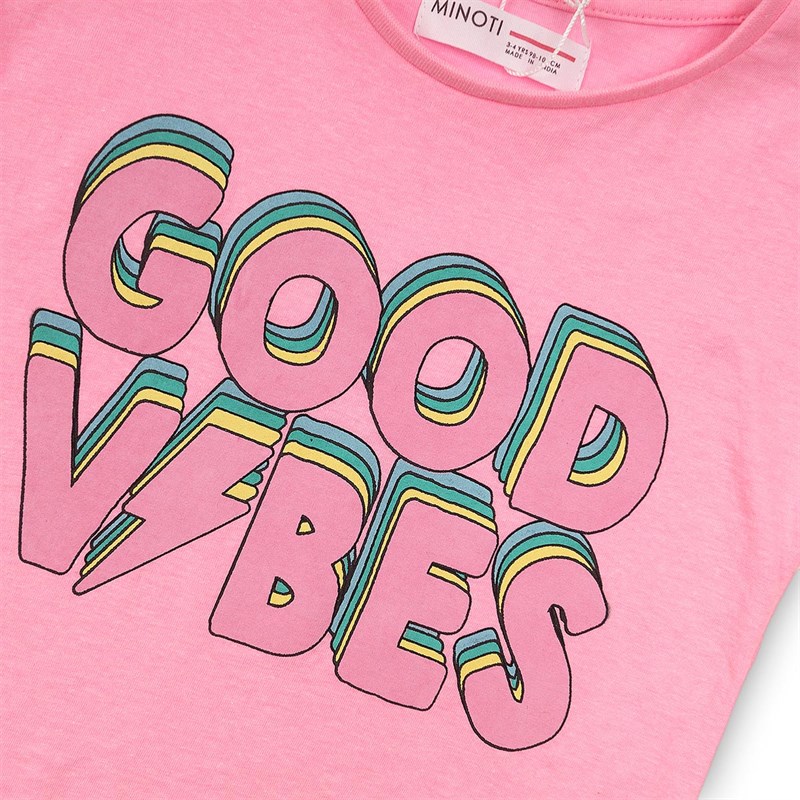 MINOTI Junior Minoti Good Vibes T-Shirt Różowy