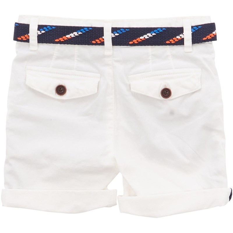 MINOTI Girls Chino Shorts With Belt White