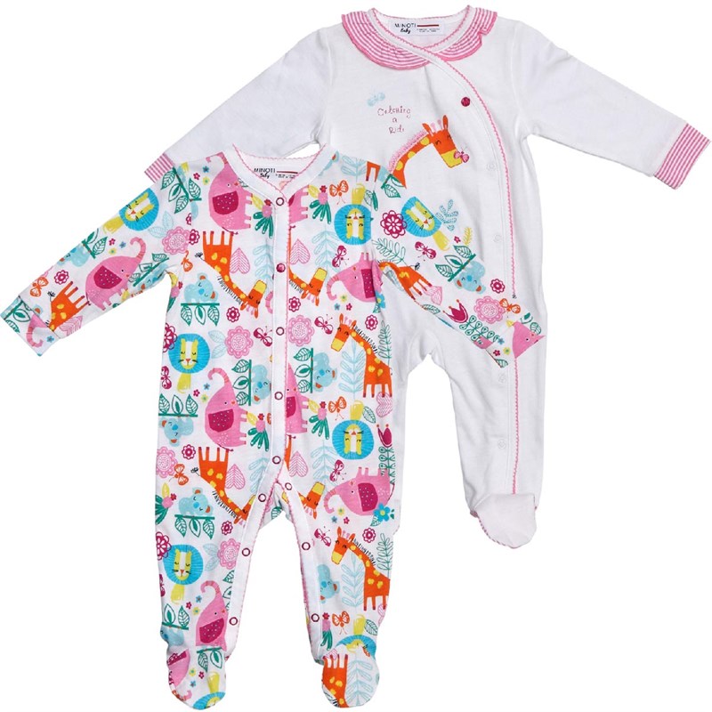 Buy MINOTI Baby Infant Two Pack Sleepsuits Multi