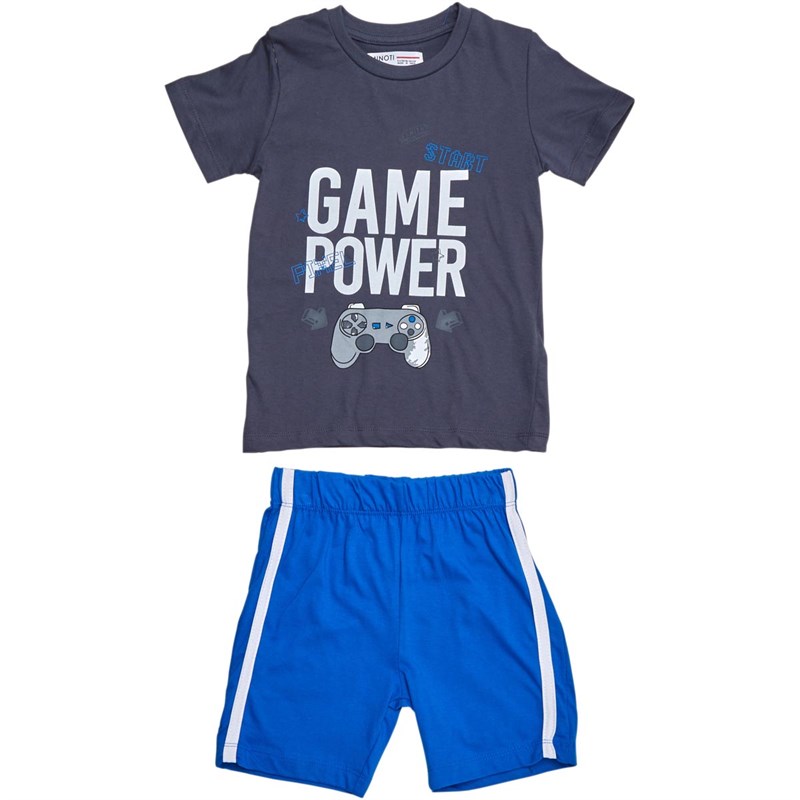 Buy Minoti Boys Junior Two Piece Game Power Top Blue Shorts Set Blue