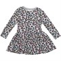 MINOTI Girls Leopard Dress Grey AOP