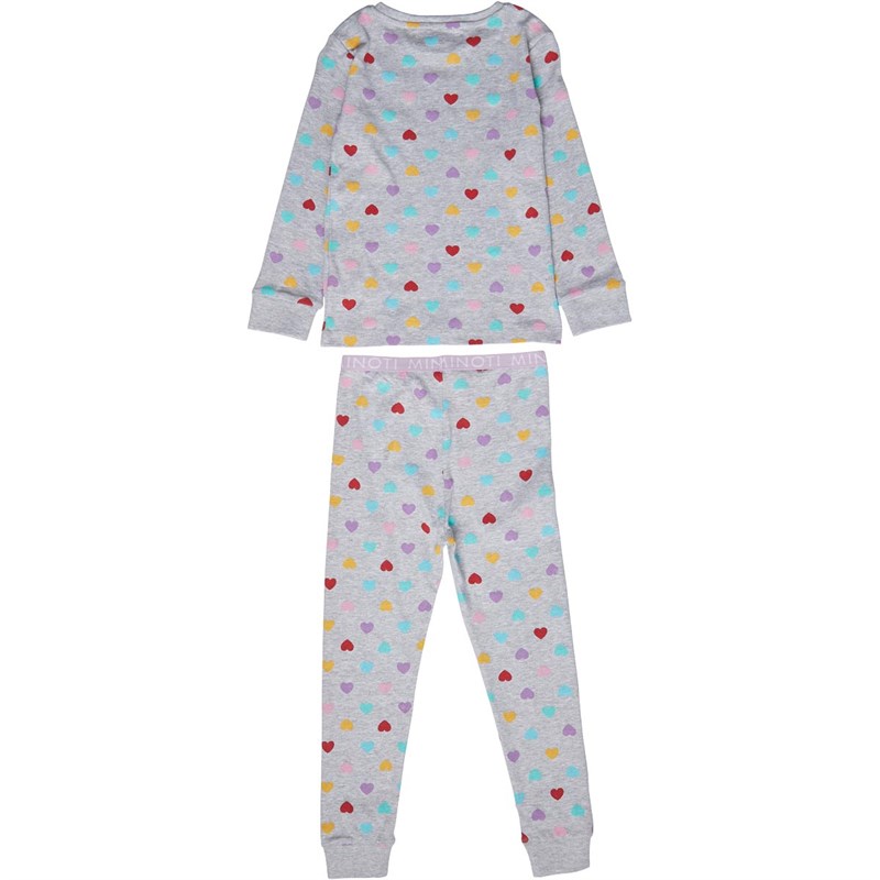 MINOTI Girls Printed Pyjama Set Grey AOP