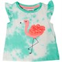 MINOTI Girls Flamingo Tie Dye T-Shirt Blue