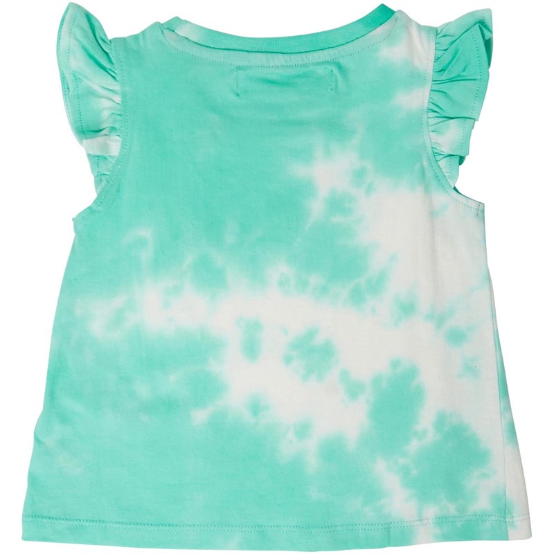MINOTI Girls Flamingo Tie Dye T-Shirt Blue