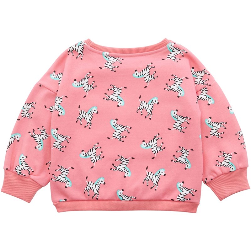 MINOTI Girls Zebras Sweatshirt Pink