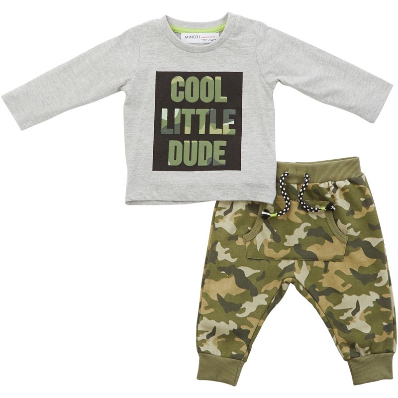 MINOTI Spædbørn Drenge Infant Two Piece Cool Dude & Camo Set Sæt Flerfarvet