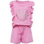 MINOTI Girls Basic Print Playsuit Mid Pink