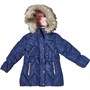 MINOTI Girls Fur Trim Puffer Coat Navy