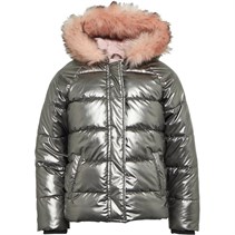 MINOTI Girls Shorts Length Puffer Coat Silver