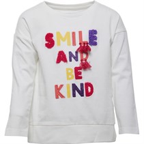MINOTI Girls Boucle Slogan Long Sleeve Top Cream