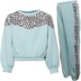 MINOTI Girls Fleece Sweatshirt And Joggers Set Mint