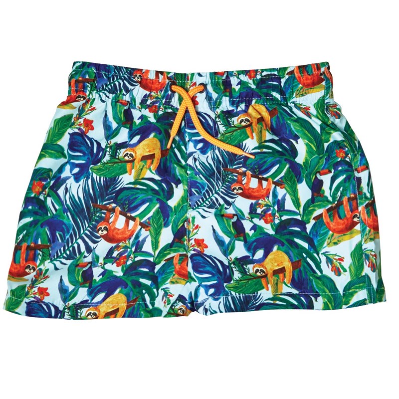 Short de bain imprimé rayé multicolore