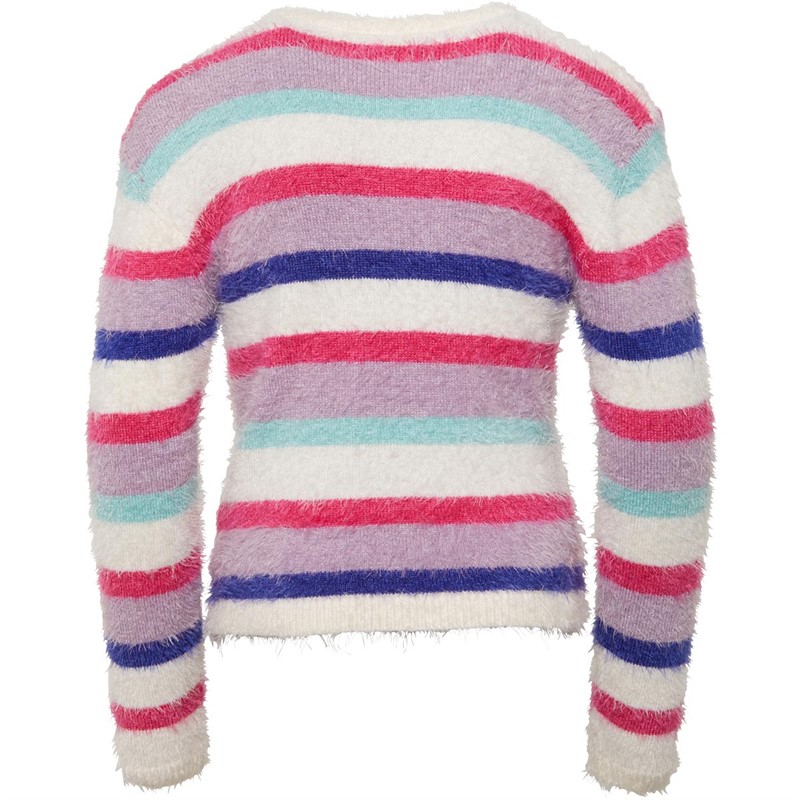 MINOTI Girls Striped Eyelash Knit Jumper Multi
