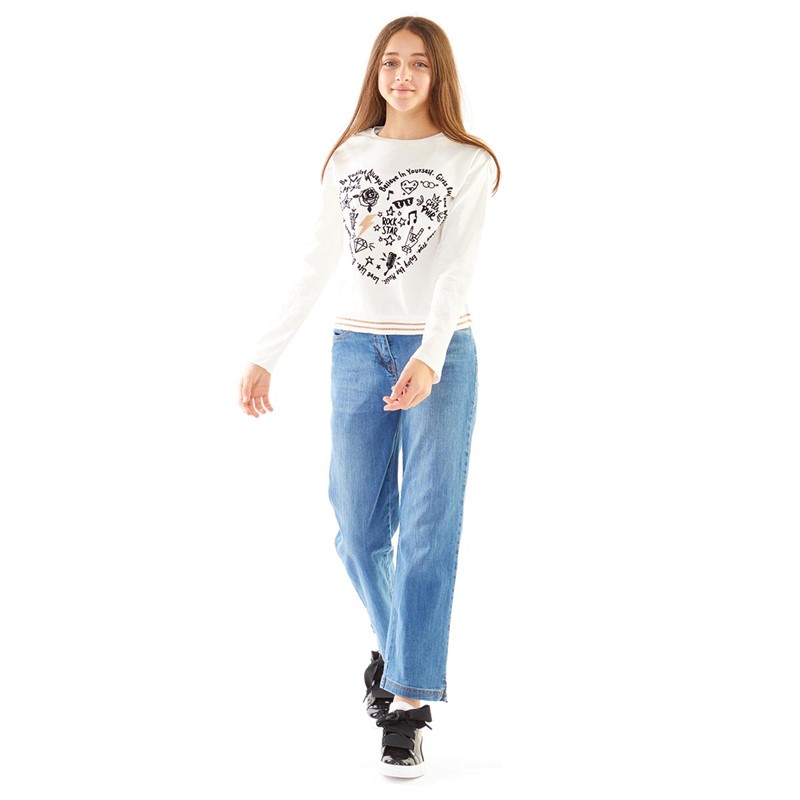 MINOTI Girls Lurex Hemband Top Cream