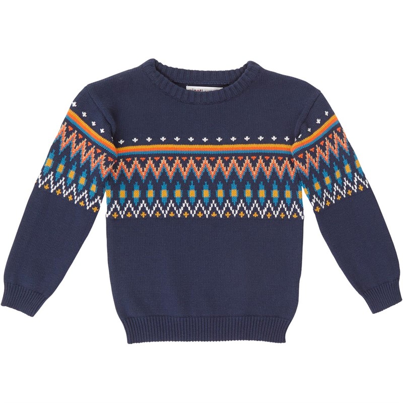 MINOTI Boys Knitted Jaquard Jumper Navy