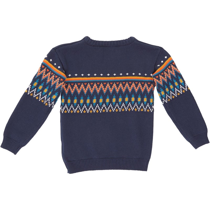 MINOTI Boys Knitted Jaquard Jumper Navy