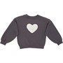 MINOTI Girls Be Kind Fleece Sweatshirt Charcoal