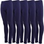 MINOTI Girls Five Pack Basic Leggings Navy