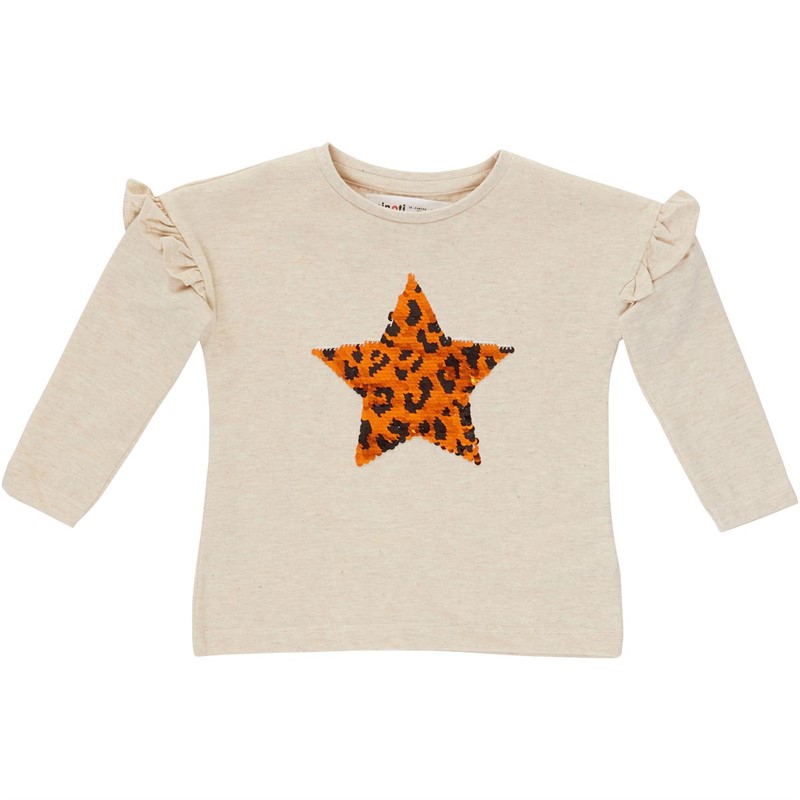 MINOTI Girls Flip Sequins Top Marl