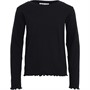 MINOTI Girls Long Sleeve Rib Top Black