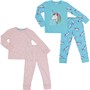 MINOTI Girls Two Pack Unicorn Pyjama Set Blue/Pink