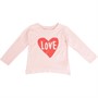 MINOTI Girls Heart Love Long Sleeve Top Pink