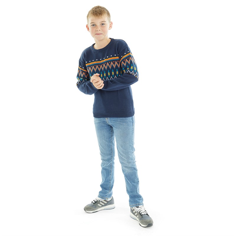 MINOTI Boys Knitted Jaquard Jumper Navy
