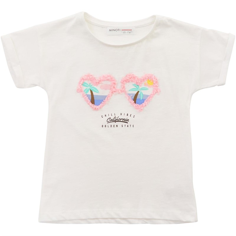 MINOTI Girls Applique T-Shirt White