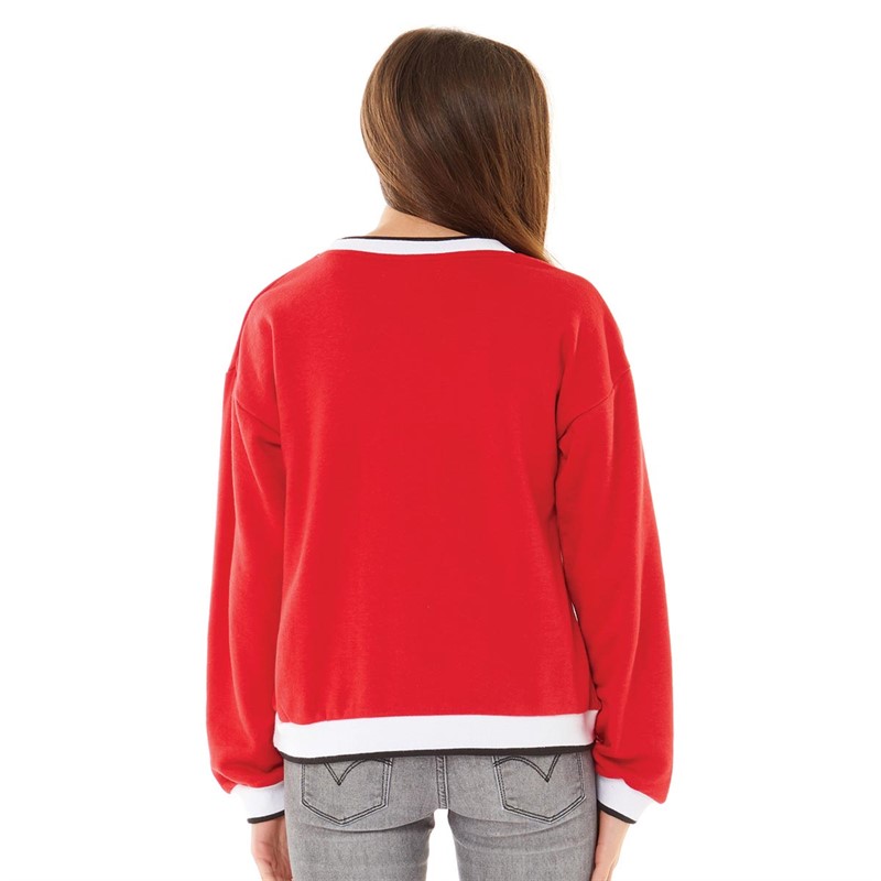 MINOTI Girls Star Loopback Fleece Red