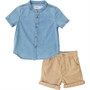 MINOTI Boys Oxford Shirt And Chino Shorts Blue Stone