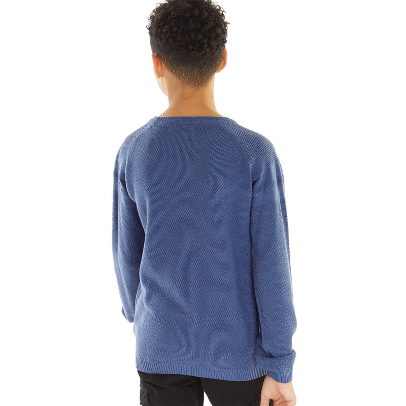 MINOTI Boys Basic Knitted Jumper Denim Marl