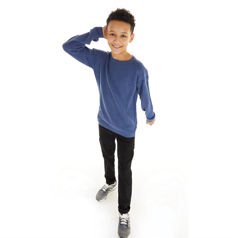 MINOTI Boys Basic Knitted Jumper Denim Marl