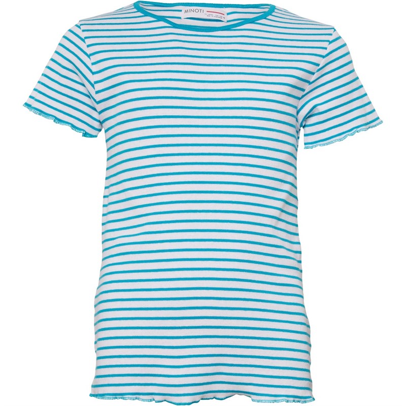 MINOTI Piger Minoti Stripe Basic Overdele Grønblå
