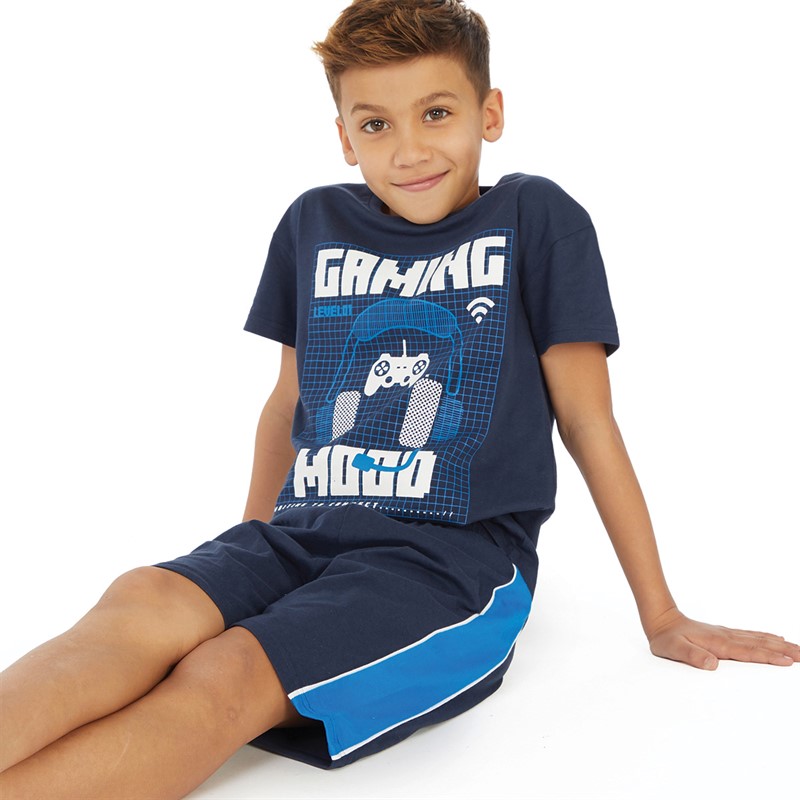 Buy MINOTI Boys Short Pyjama Set Navy/Blue