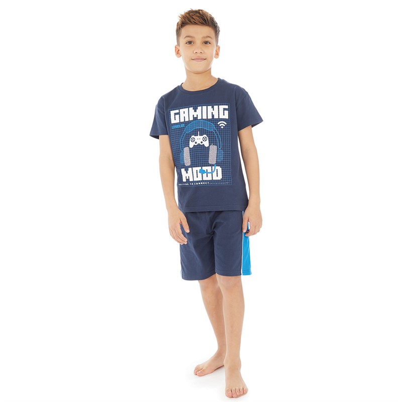 Buy MINOTI Boys Short Pyjama Set Navy/Blue