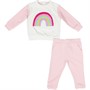 MINOTI Girls Rainbow Tracksuit Off White/Pink