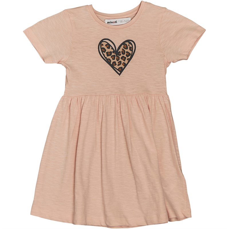 MINOTI Girls Heart Dress Peach