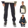 MINOTI Dre-delt fleece-sæt med sweatshirt, joggingbukser og vest sort/khaki til drenge