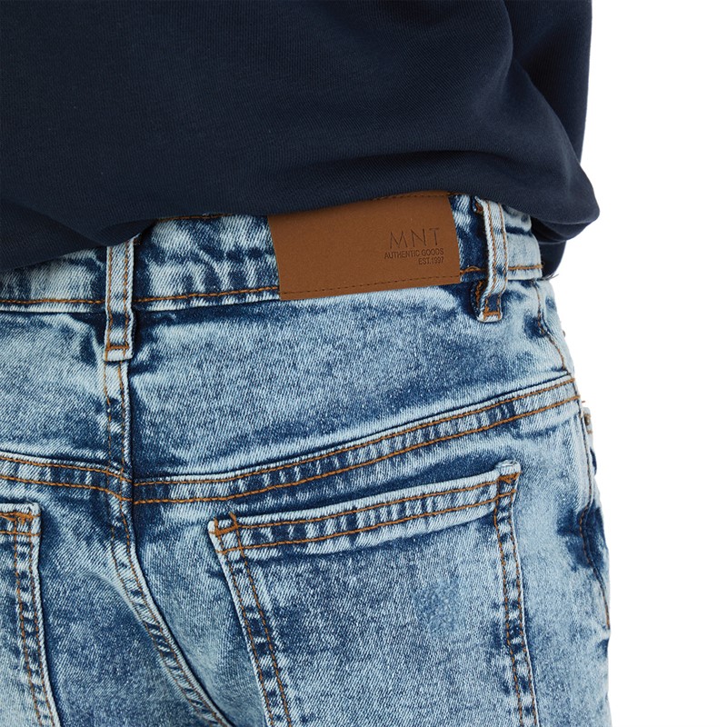 MINOTI Jungen Ripped Acid Wash Denim Skinny Jeans Blau