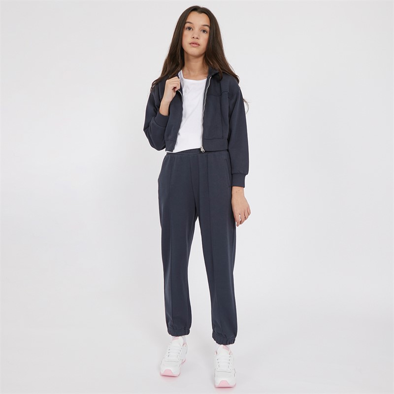 MINOTI Girls Fleece Tracksuit Dark Grey