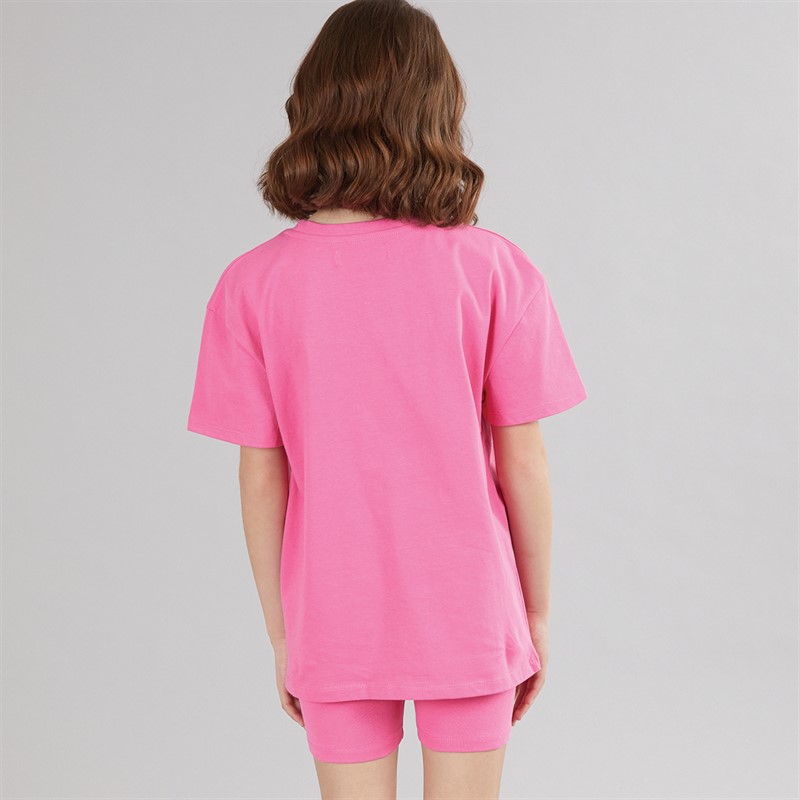 MINOTI Piger T-shirt Og Shorts Sæt Neon Koral