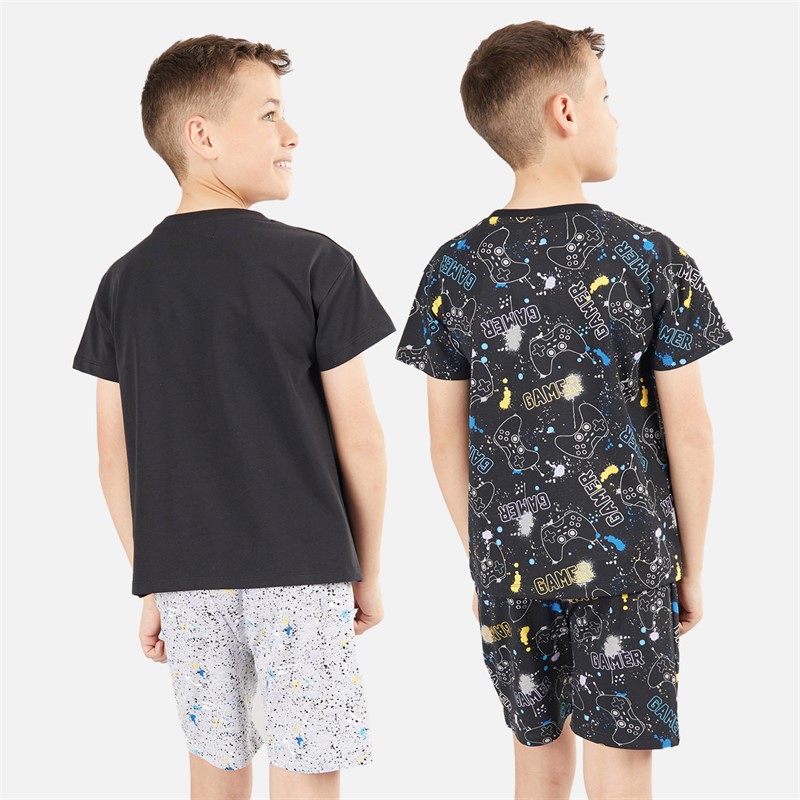 MINOTI Drenge To Pak Gaming Pyjamas Sort / Grå