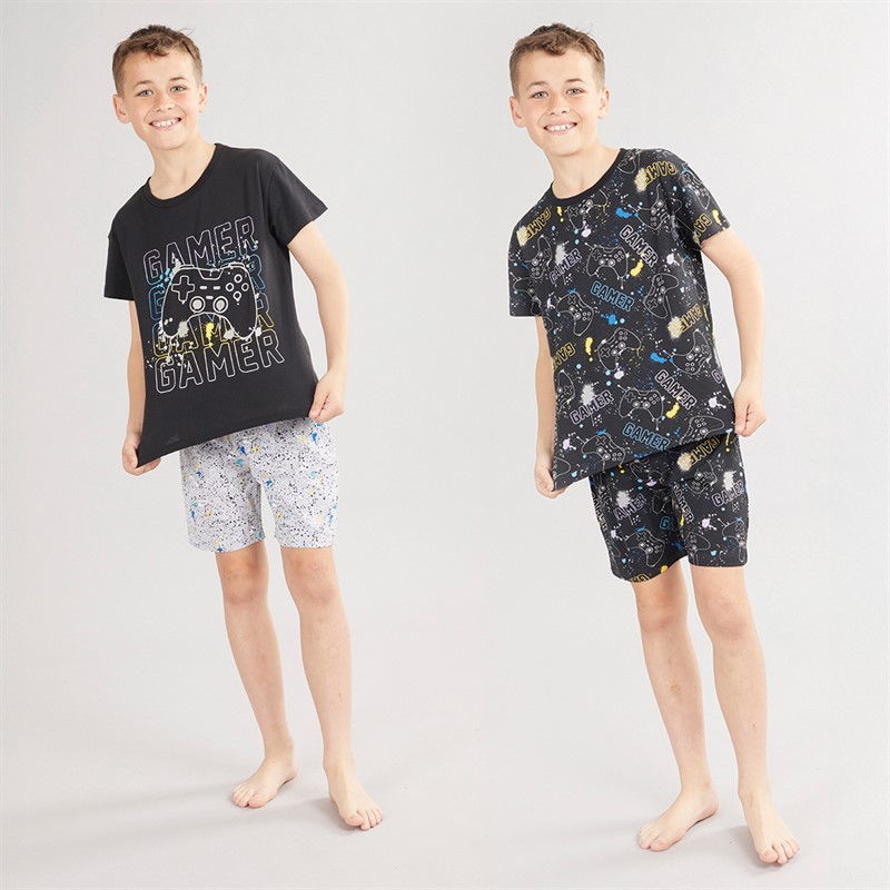 MINOTI Drenge To Pak Gaming Pyjamas Sort / Grå