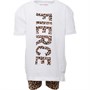 MINOTI Girls Fierce Animal Print T-Shirt And Shorts Set White/Brown