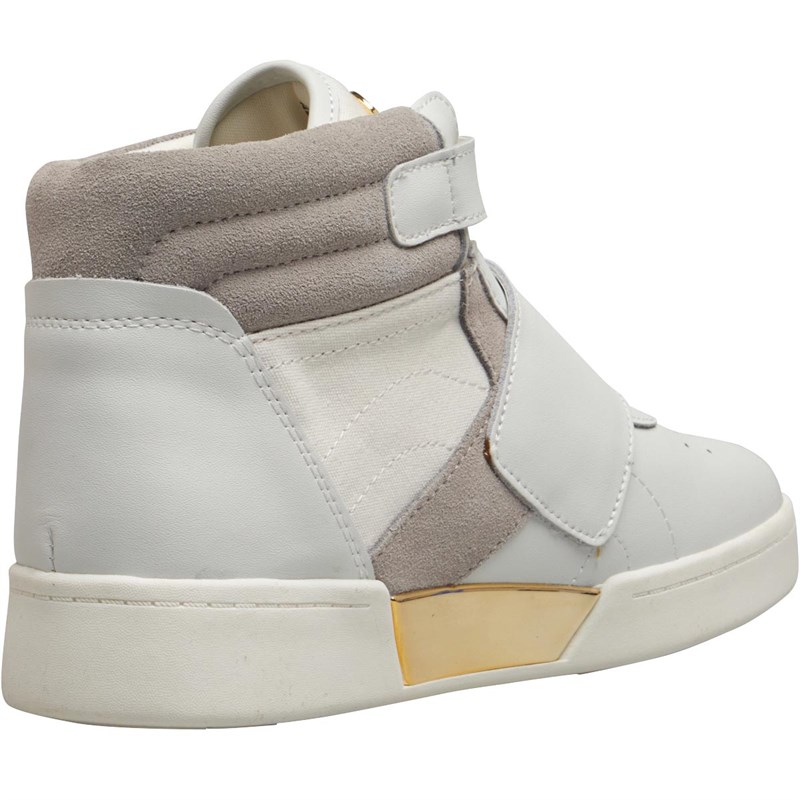 girls white high top trainers