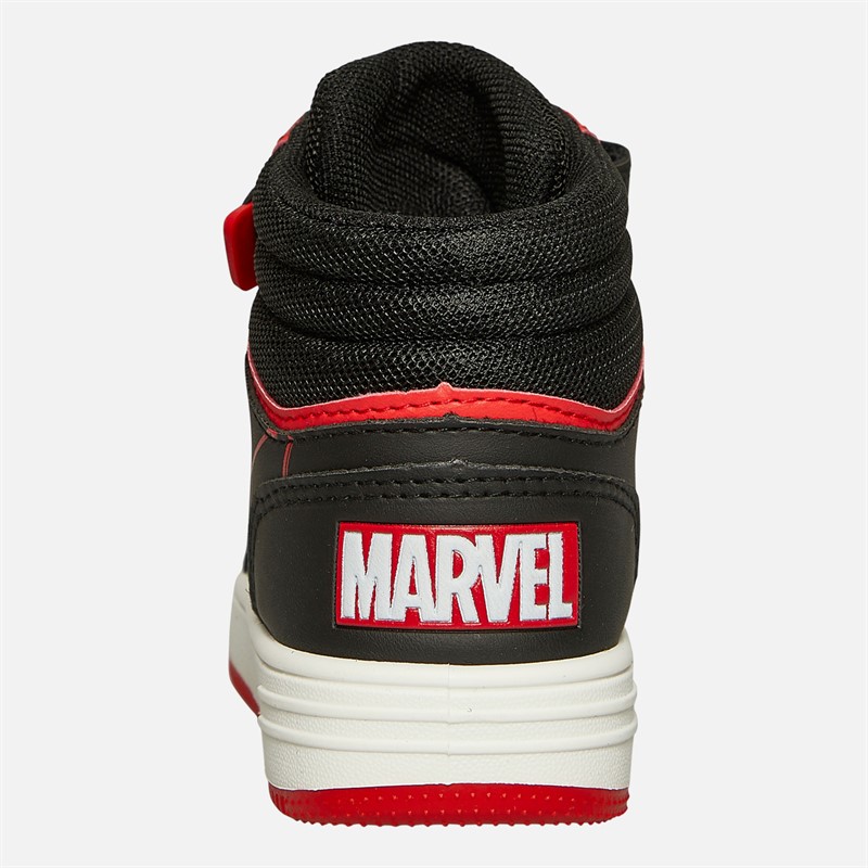 Spiderman Infant Boys Embossed Eyes Hi-Top Trainers Black/Red