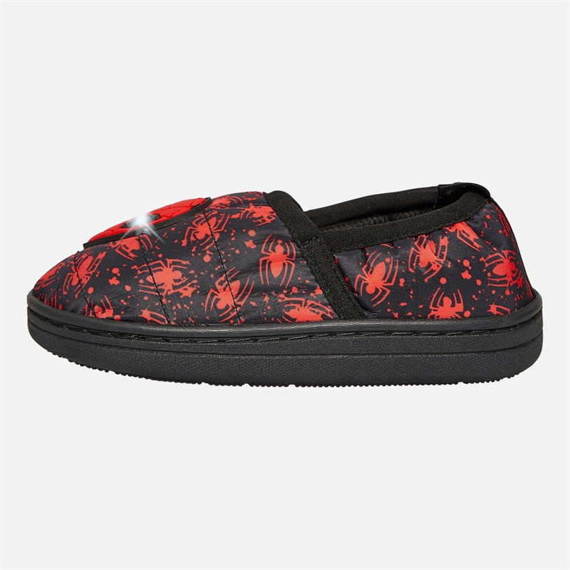 Spiderman Junge RS Light Up Hausschuhe Schwarz / Rot