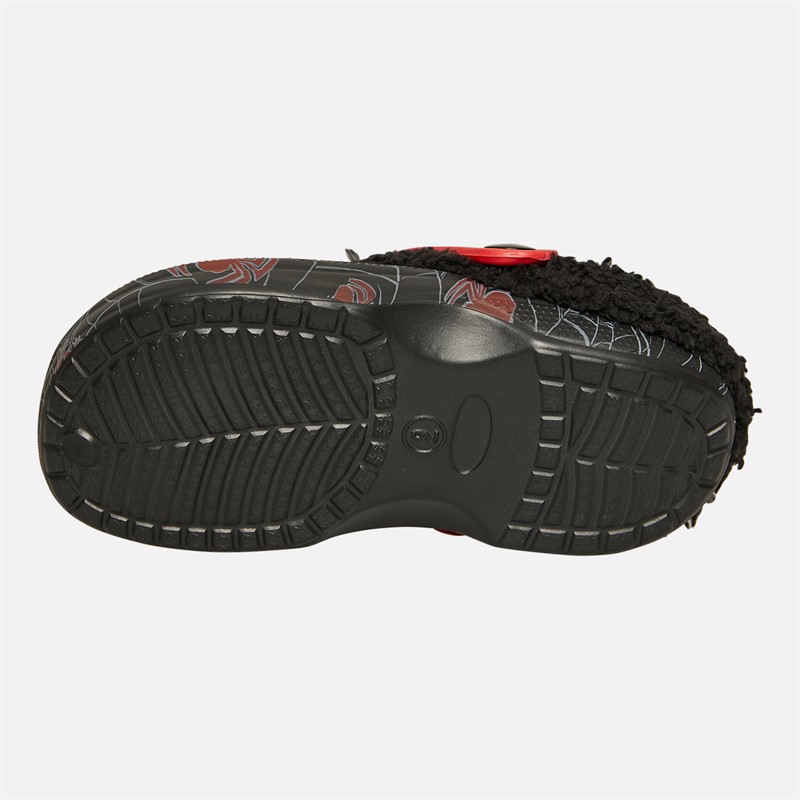 Spiderman Baby Junge Ny Pelz Gefüttert Clogs Schwarz / Rot