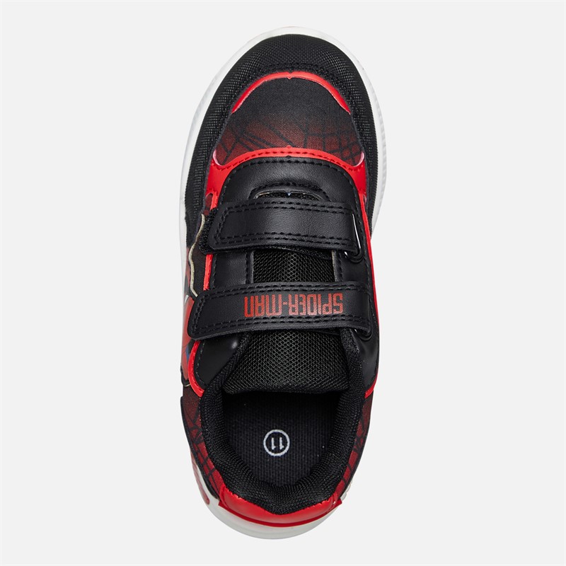 Spiderman Infant Boys Peter Light Up Trainers Black/Red